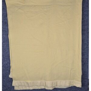 Vintage Chatham Acrylic Blanket 76x87 Yellow‎ Satin Trim Super Soft Warm